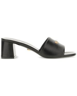 Versace Logo-Plaque Sandals - Black