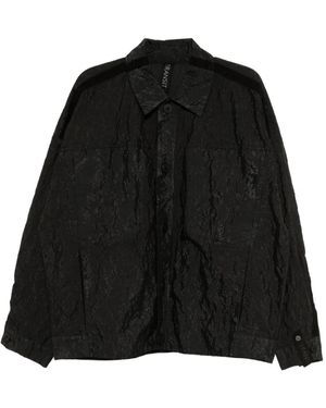 Transit Crinkled Shirt Jacket - Black
