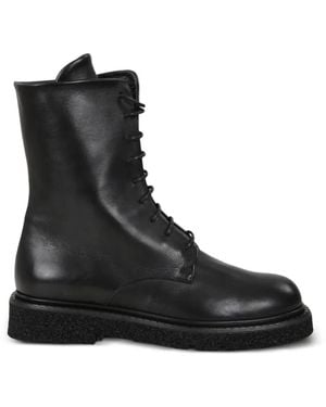 Guglielmo Rotta Kobi Lace-Up Leather Ankle Boots - Black