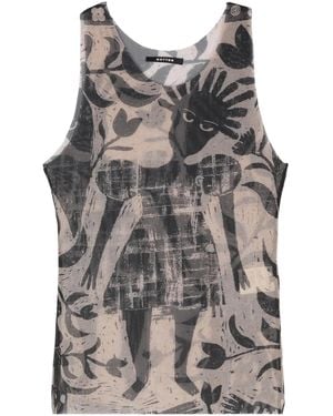 BOTTER Mix-Print Mesh Vest - Gray