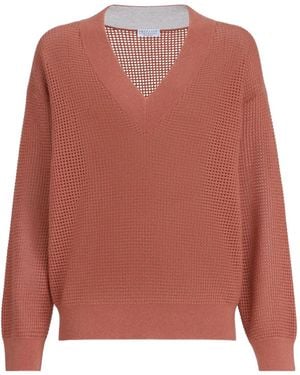 Brunello Cucinelli Pull À Col V - Rose