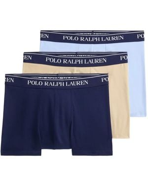Polo Ralph Lauren Logo-Waistband Boxer Briefs (Set Of Three) - Blue