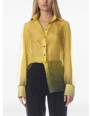 Tessitura Body Couture Silk Shirt - Yellow