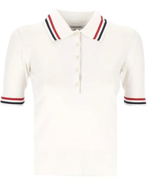 Thom Browne Striped Polo Shirt - White