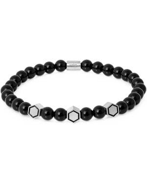 Tateossian Beaded Hexagonal-Detail Bracelet - Metallic