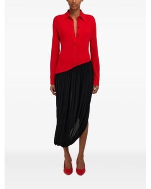 Ferragamo Asymmetrisches Kleid mit Knöpfen - Rot