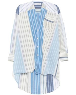 Phisique Du Role Patchwork Striped Shirt - Blue