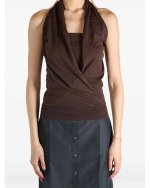 Paloma Wool Gedrapeerde Top Met Halternek - Zwart