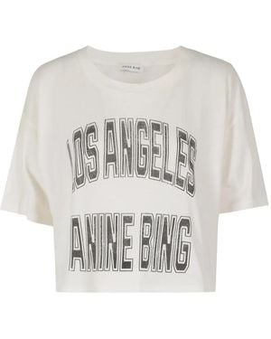 Anine Bing Johnny Cropped T-Shirt - White