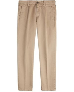 Fay Pleated Chino Pants - Natural