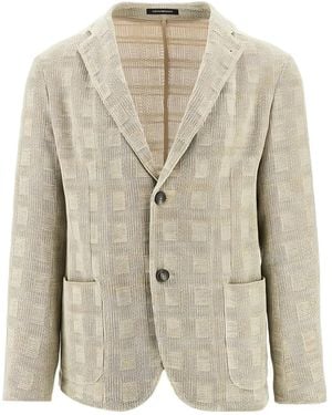 メンズ Emporio Armani チェック ジャケット ブラウン | Lyst メンズ Emporio Armani チェック ジャケット ブラウン | Lyst