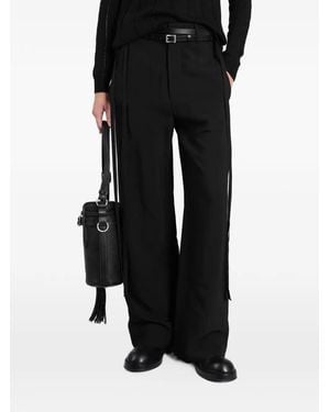 Ann Demeulemeester Anneke Tie-Fastening Wide-Leg Trousers - Black