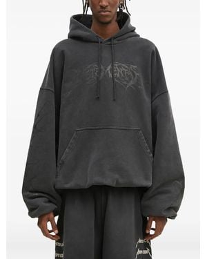 Vetements Felpa Death Metal Con Logo - Grigio