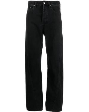 Lanvin Twisted Straight-Leg Jeans - Black