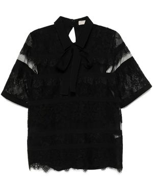 Elie Saab レースブラウス - ブラック