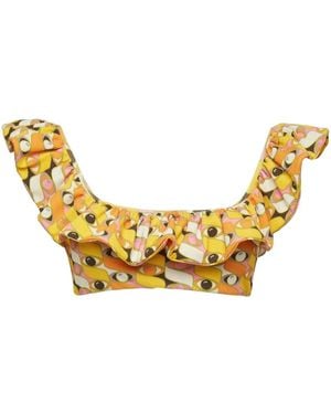 La DoubleJ Top bikini arruffato - Metallizzato