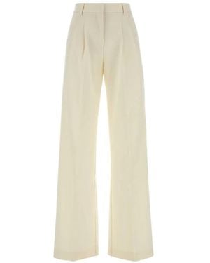 ANDAMANE Pantaloni Nathalie A Gamba Ampia - Bianco