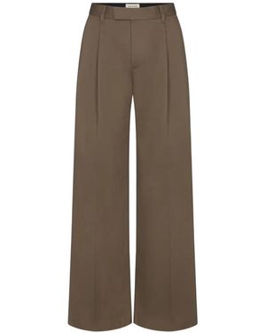 FRAME Pleated Wide-Leg Trousers - Natural