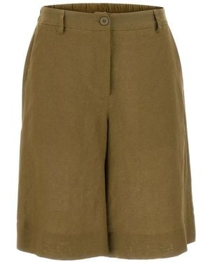 Kaos Linen Bermuda Shorts - Green