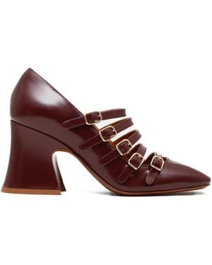 Chloé 80Mm Janis Buckle-Strap Court Shoes - Brown