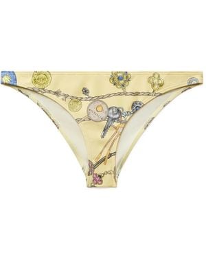 Versace Jewellery-Print Bikini Bottoms - Natural