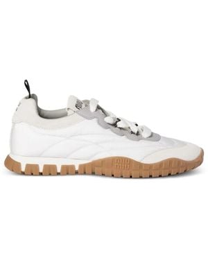 Miu Miu Tyre Nylon And Suede Sneakers - White