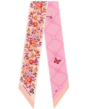Ferragamo Ramages Print Jacquard Mini Bandeau - Pink