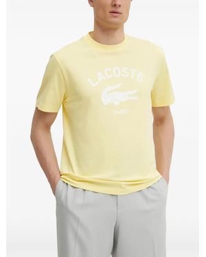 Lacoste T-Shirt En Coton À Logo Imprimé - Yellow