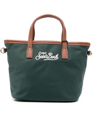 MC2 Saint Barth Mini City Logo-Embroidered Tote Bag - Blue