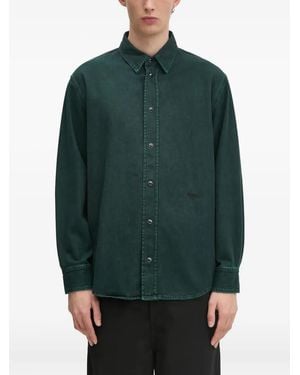 032c Button-Fastening Denim Shirt - Green