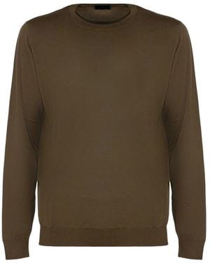Drumohr Geripptes Sweatshirt Mit Rundem Ausschnitt - Grün