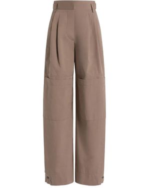 Alberta Ferretti Pleated Panel Trousers - Brown