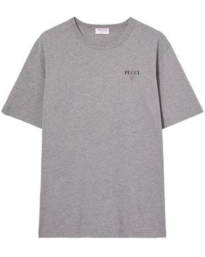 PUCCI T-Shirt Mit Logo-Print - Grau