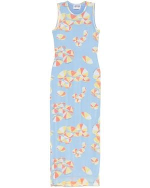 Moschino アンブレラプリント マキシドレス - ブルー