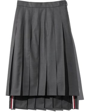 Thom Browne Pleated Midi Skirt - Grey