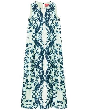 F.R.S For Restless Sleepers Robe Longue À Fleurs Boutonnée - Blue