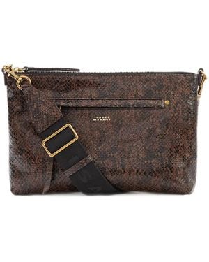 Isabel Marant Nessah Snakeskin-Effect Shoulder Bag - Brown