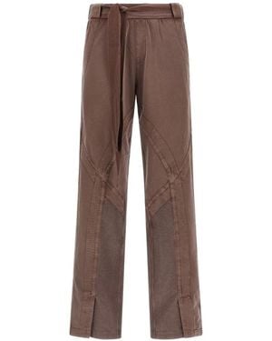 The Attico Panelled Split Trousers - Brown