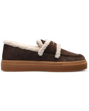 Inuikii Shearling-Trim Loafers - Brown