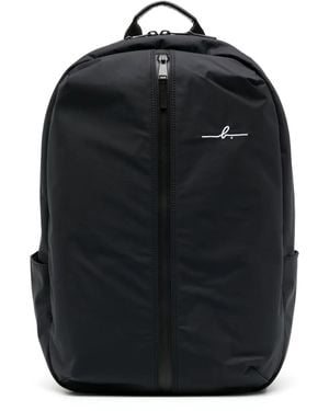 agnès b. Engraved-Logo Plain Backpack - Black