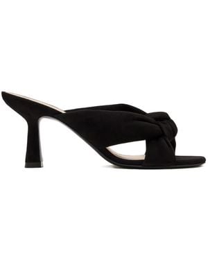 Stuart Weitzman Knotted-Upper Heeled Sandals - Black
