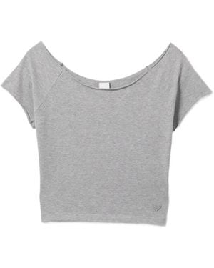AAPE BY A BATHING AP Logo Patched Crop T-Shirt - Grey