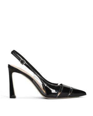 Chantal Patent-Leather Transparent-Panel Pumps - Black