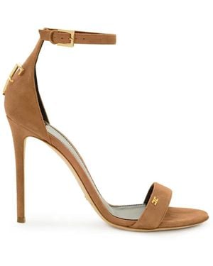 Elisabetta Franchi Suede Sandals With Logo Detail - White