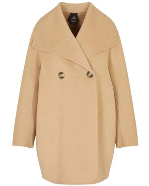 ARMANI EXCHANGE Double-Breasted Coat - Natural