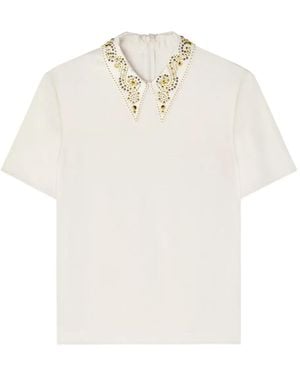 Versace Top Con Decorazione - Bianco