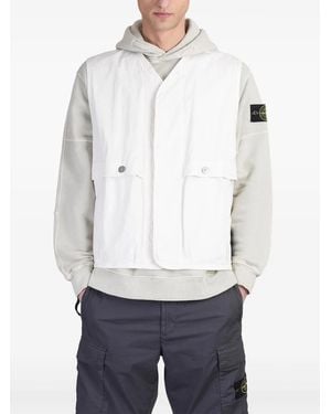 Stone Island Compass-Badge Hooded Jacket - White