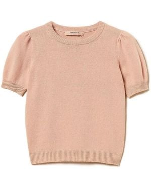 Twinset Puff-Sleeve Jumper - Pink