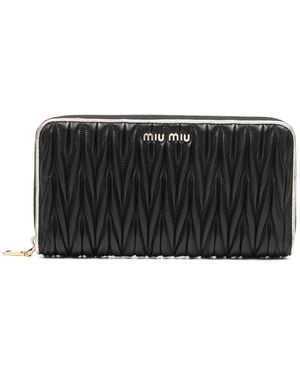 Miu Miu Cartera con placa del logo - Negro