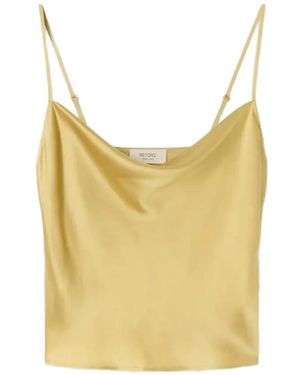 RETORI Draped Silk Top - Yellow